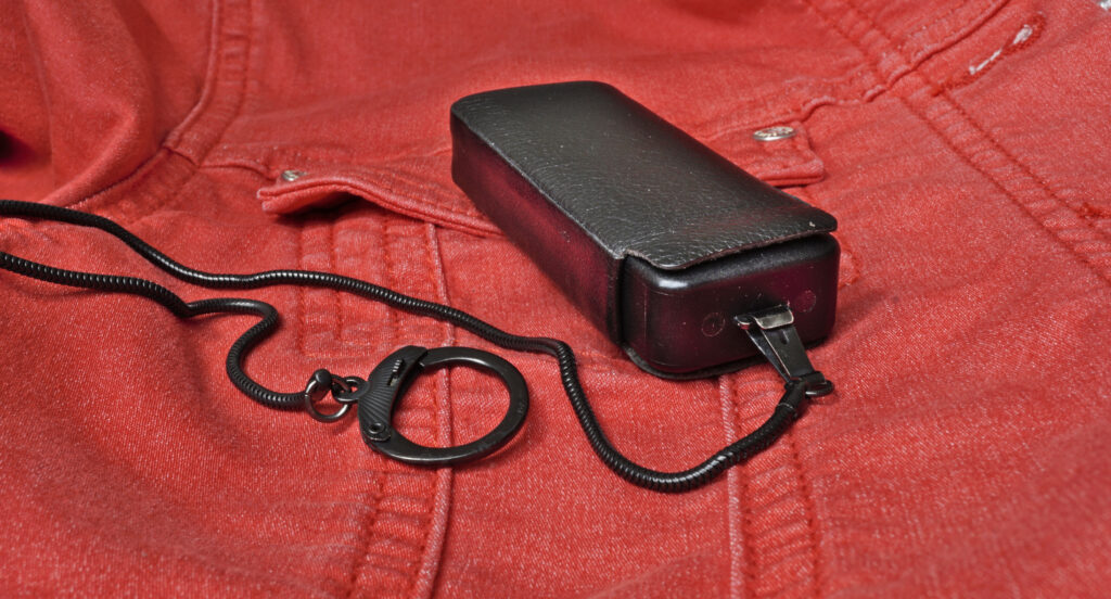 Minox EC with leather case and chain