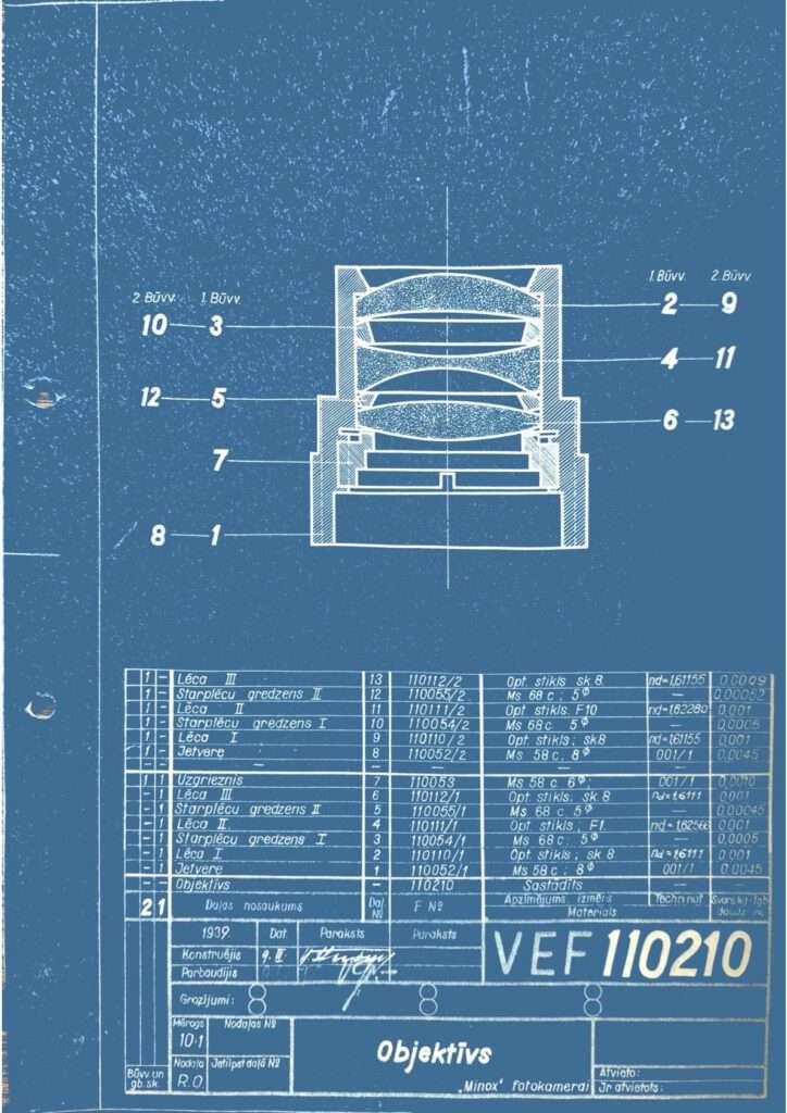 Minostigmat assembly drawing (VEF History Museum)