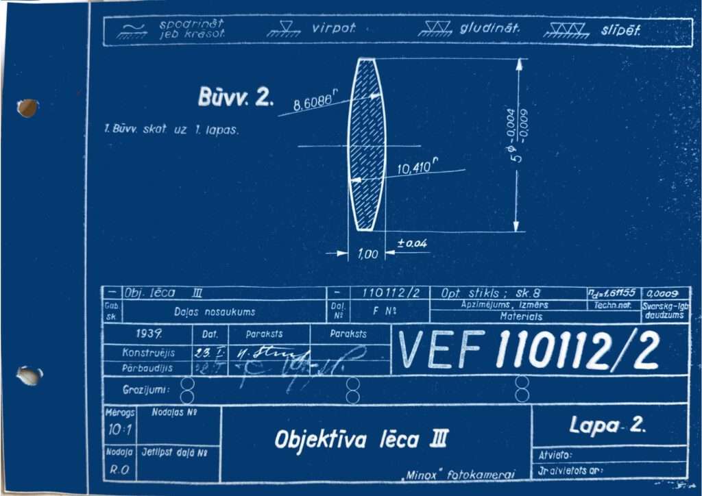 Minostigmat lens 3 drawing (VEF History Museum)
